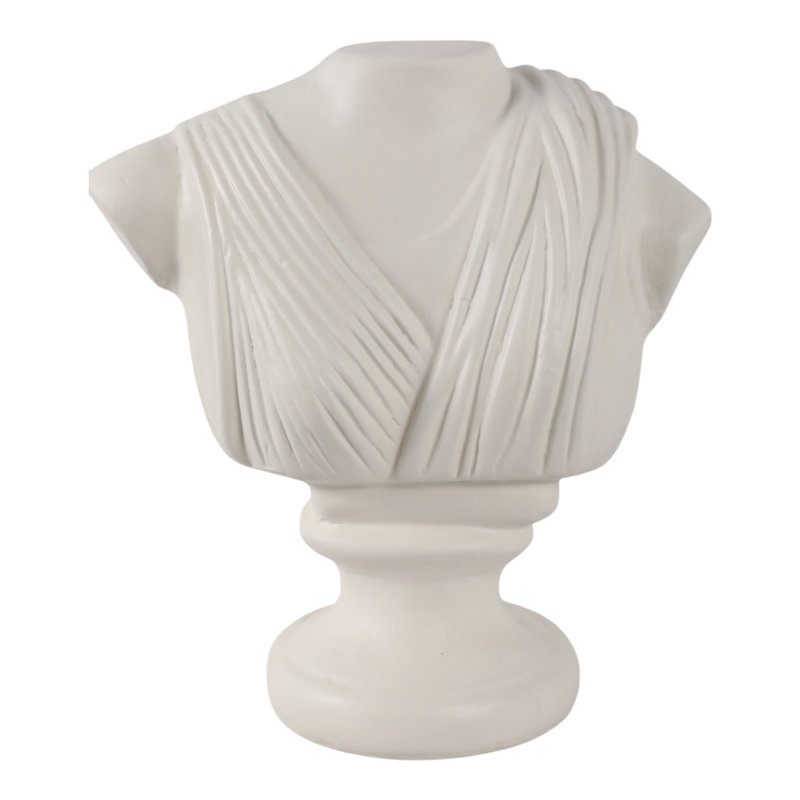Sculpture Buste Papier Bois Mache MDF Drapé Classique Forme Du Corps Home Office Chambre Salon Décor - 16 "Ivoire