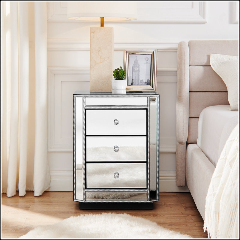 Table de chevet à 3 tiroirs avec rangement spacieux et design élégant, parfaite pour les chambres à coucher et les salons modernes