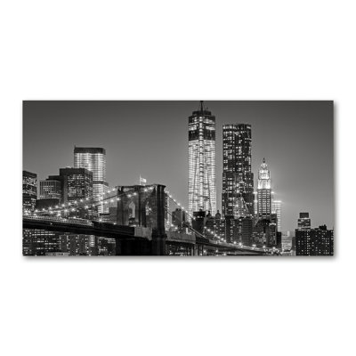 Manhattan By Night - Wrapped Canvas Print
