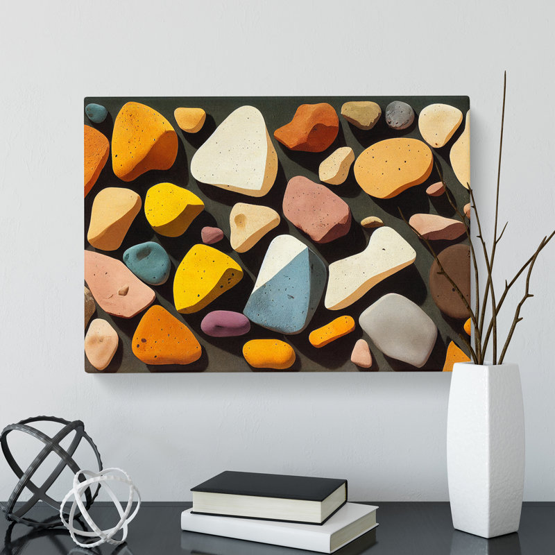 Majestic River Pebbles - Wrapped Canvas, 50cm H x 76cm W x 3cm D