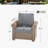 Grey Wicker Double Armrest Single Sofa-116836060