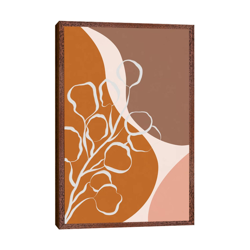 Organic Shapes & Plants by Alisa Galitsyna - Print on Canvas, Classic Brown Wood Framed, 101.6cm H x 66.04cm W x 3.81cm D