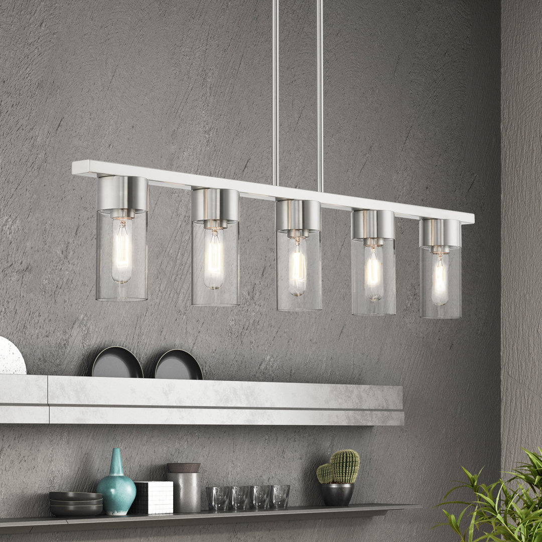 Wrynn 5 - Light Dimmable Kitchen Island Square / Rectangle Chandelier Latitude Run®