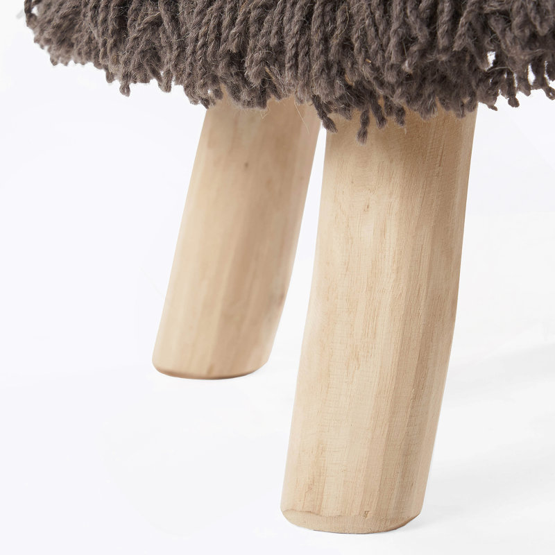 Rectangle Upholstered Wool Ottoman