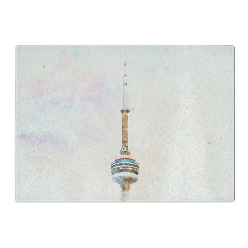 Tempered Glass the CN Tower in Toronto Canada Chopping Board, 20 cm x 28.5 cm