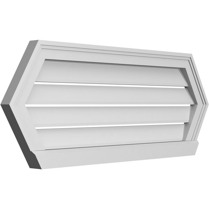 Évent horizontal fonctionnel à pignon en uréthane à surface horizontale Signature, H 14 po x l 36 po x P 2 po