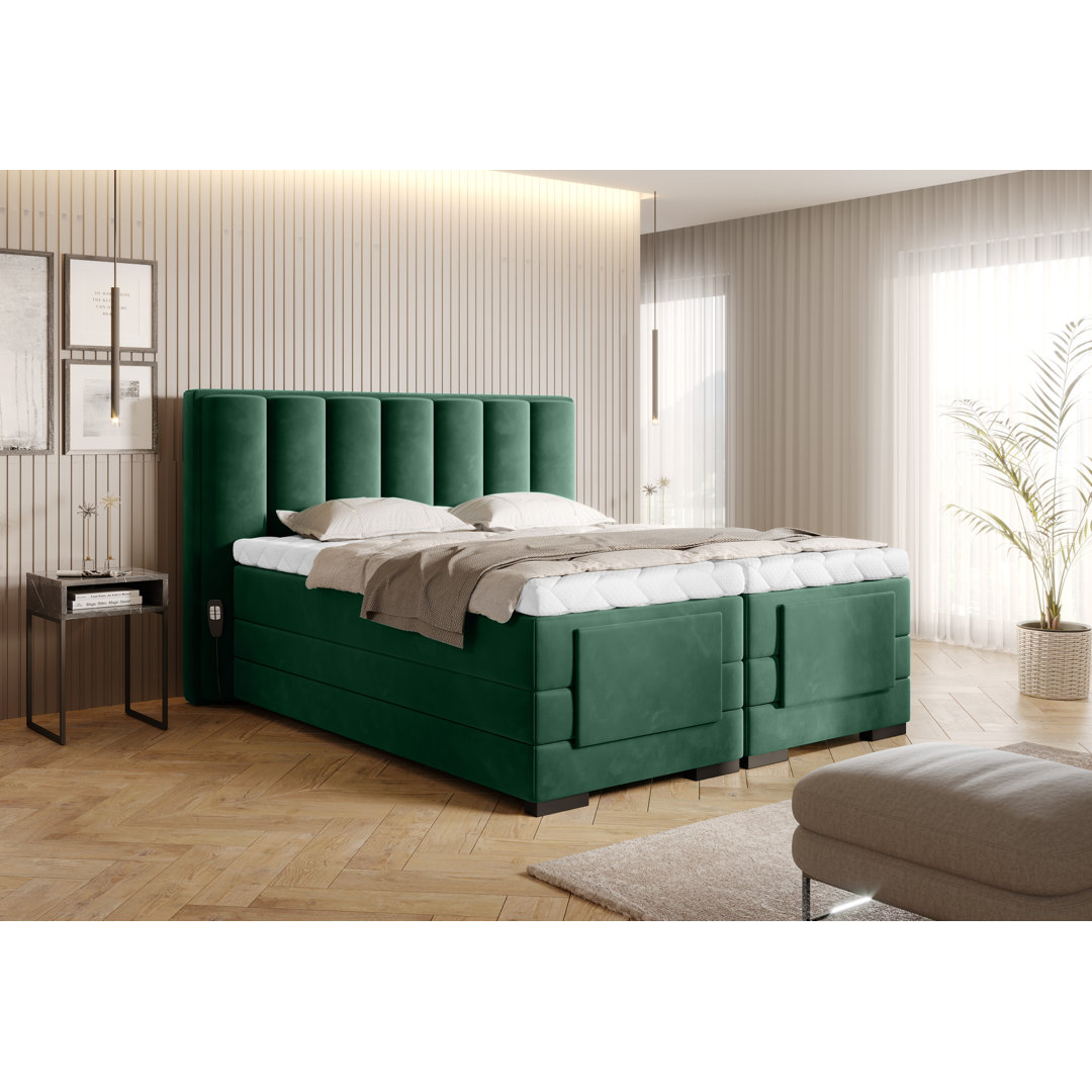 Elektrisch verstellbares Boxspringbett Ashli mit Topper