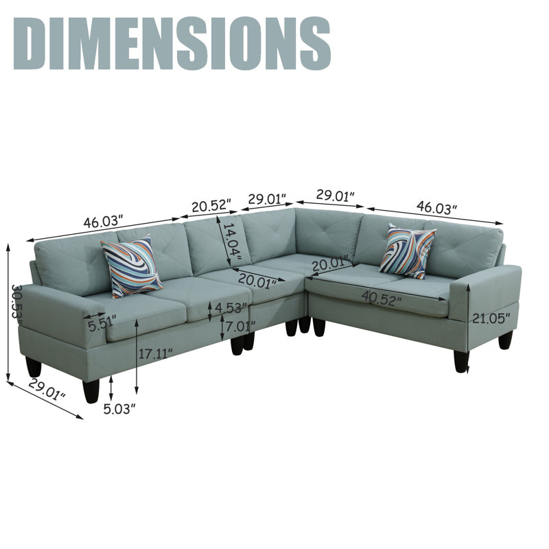 Canapé modulaire 4 pièces Modern L, Vert pâle