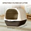 Litière pour chat portable avec poignée, conception de grand espace, entrée avant entièrement fermée et pédale de filtre à litière, toilette pour chat avec contrôle des odeurs