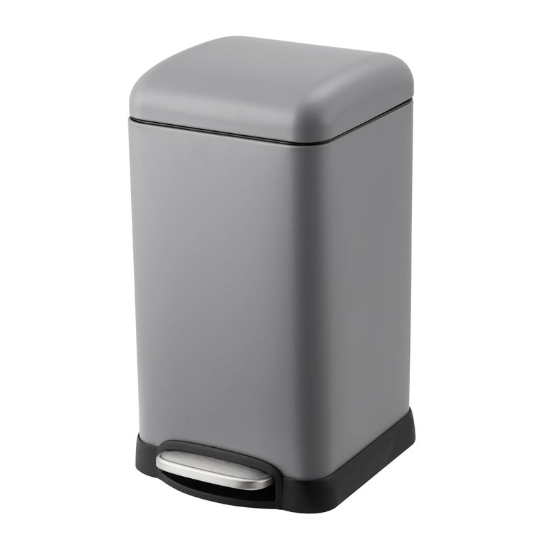 Stainless Steel Open Kitchen Trash Can - 45.4L, Grey