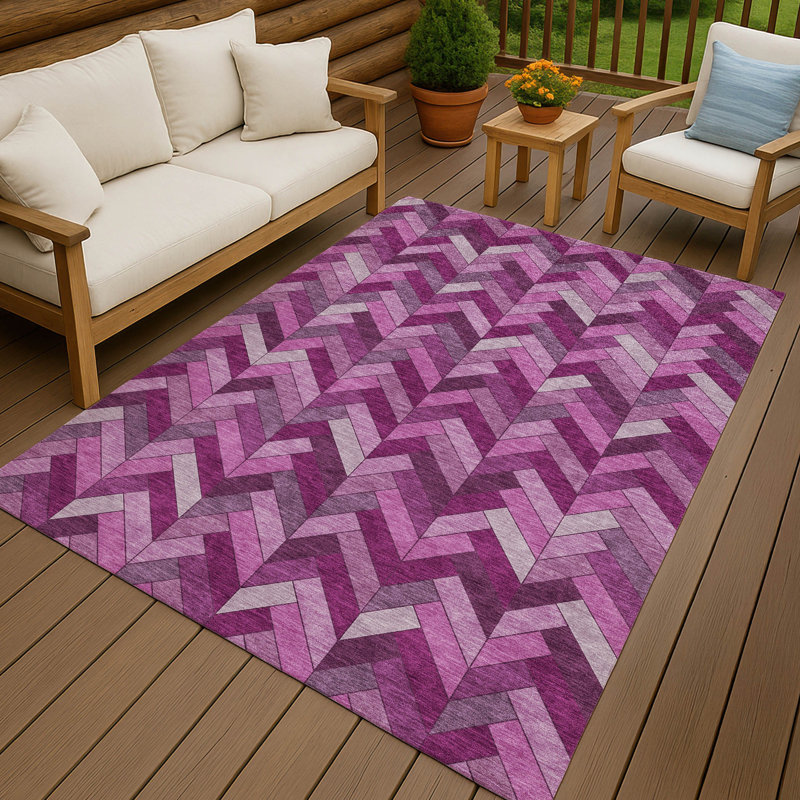 Machine Washable Indoor/Outdoor Chantille ACN2296 Geometric Rug, Rectangle 3' x 5'