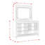 Commode double 6 tiroirs en bois massif avec miroir Bridgnorth