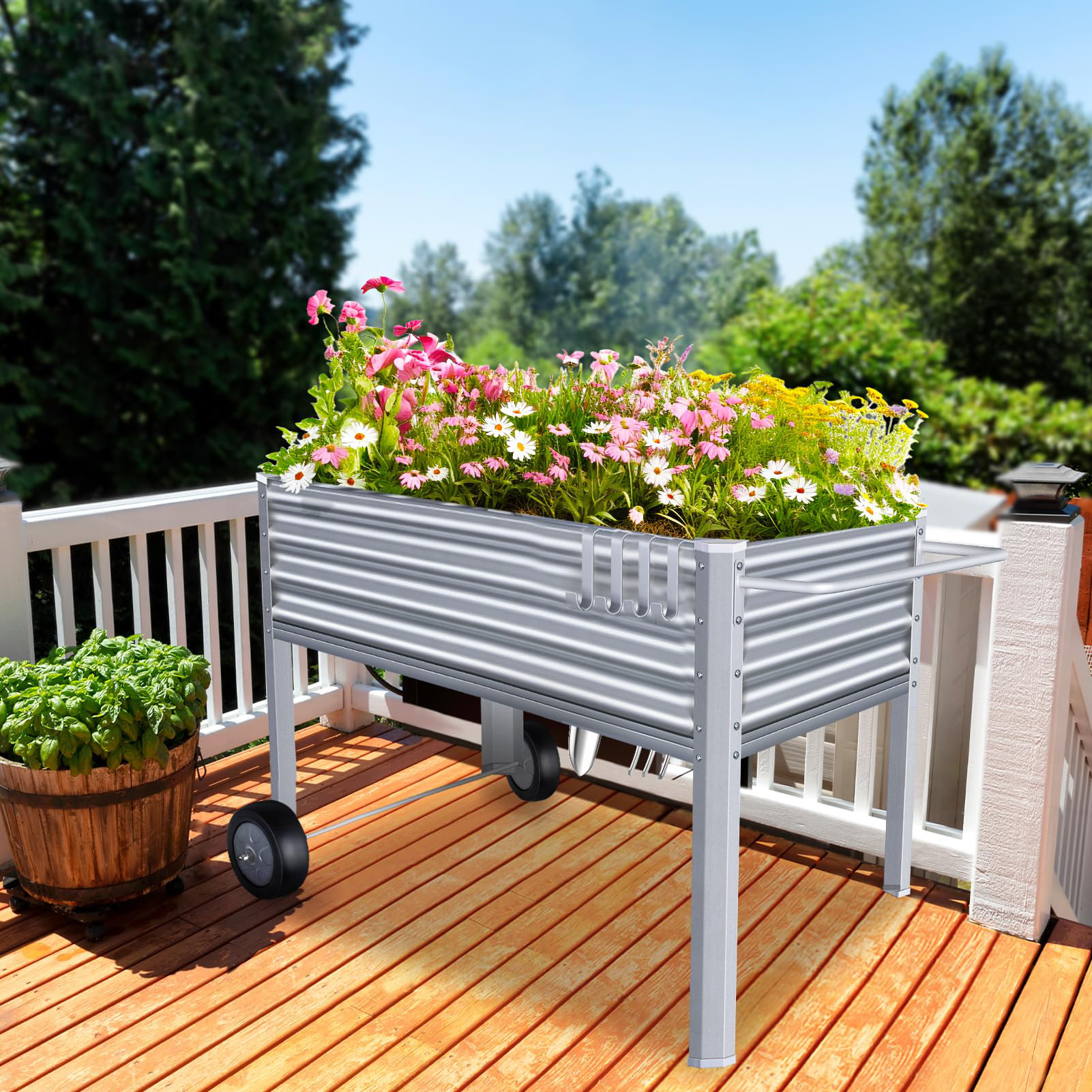 Arlmont & Co. Galvanized Raised Garden Bed With Legs, Metal Raised