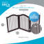 Barrière autoportante en bois pour chien - Clôture intérieure pliable pour animaux 3 panneaux - Barrière arquée pour animaux de 24 po de hauteur pour les escaliers, les couloirs, les portes et le porche - Barrière pour petits chiens et chiots (espresso)