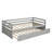 Daybed With Trundle Frame Set, Twin Size, Gray