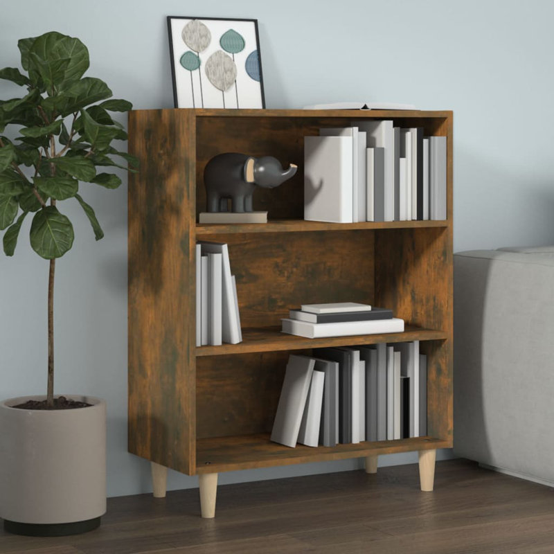 Jazzel 89.99cm H Standard Bookcase, Smoked Oak