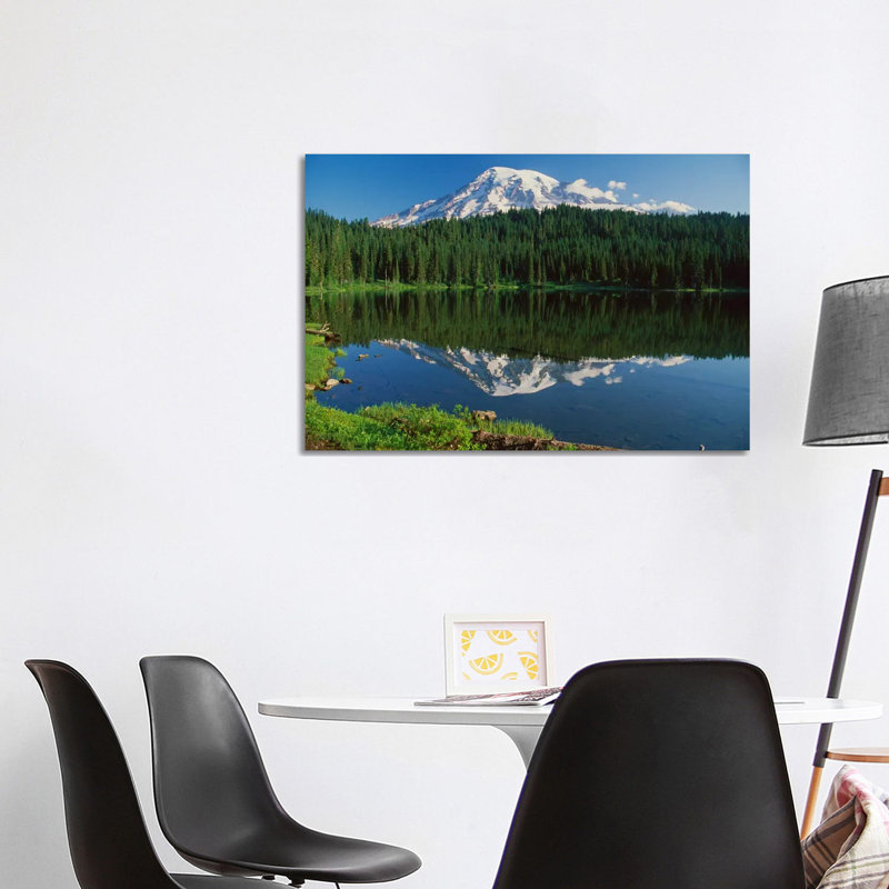 Mount Rainier and Reflection Lake, Mount Rainier National Park, Washington I 1 Piece Wrapped Canvas Wall Art