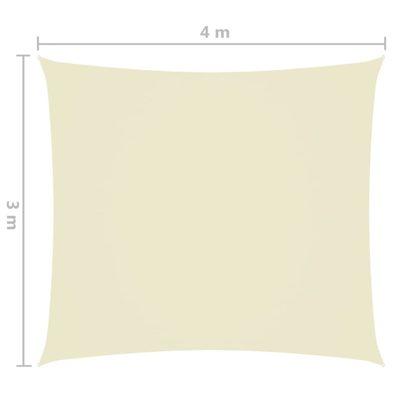 Aabas Rectangular Shade Sail, 300cm x 400cm, Cream