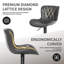 Swivel Upholstered Leather and Faux Leather Adjustable Height Bar Stool-1234591880