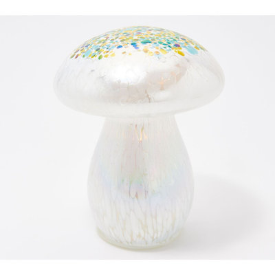 Statue de jardin champignon en verre éclairé