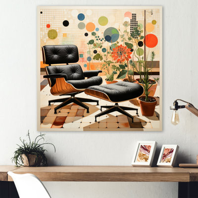 Corail noir Mid Century Iconic Chairs III - décoration murale Mid-Century en métal
