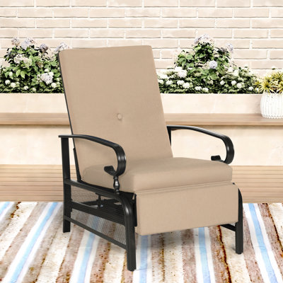 Chaise de patio inclinable avec coussins Baldewijn