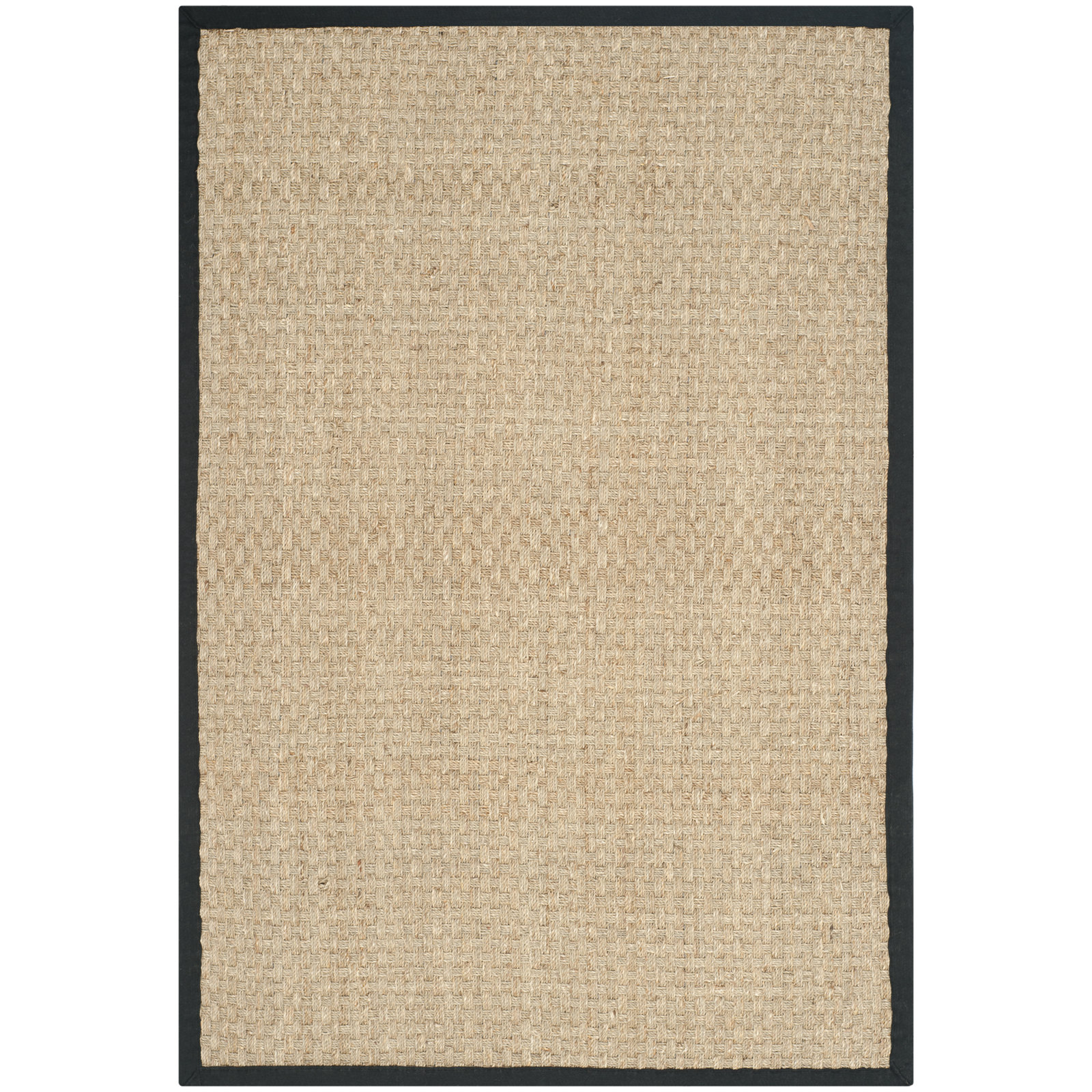 Auckland Natural/Black Area Rug, Rectangle 4' x 6'