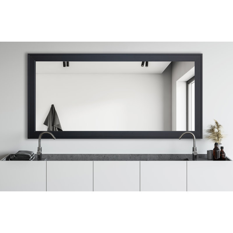 Bornhardt Engineered Wood Wall Mirror, Black, 39" x 78"
