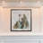 Black Bear On Blue - Matted and Framed Under Acrylic Glass, Large Living Room Wall Art-71145195
