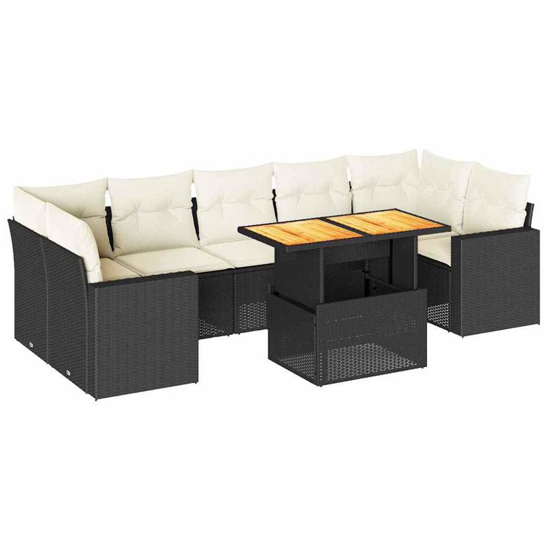 Vidaxl Garden Sofa Set Black