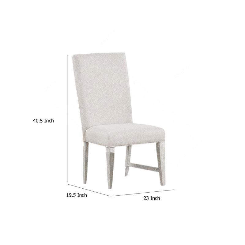 Ensemble de 2 chaises d'appoint de salle à manger Diaz, pieds fuselés, bois de peuplier gris clair