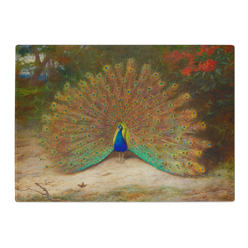 Peacock by Archibald Thorburn Chopping Board, 0.4cm H x 20cm W x 28.5cm L