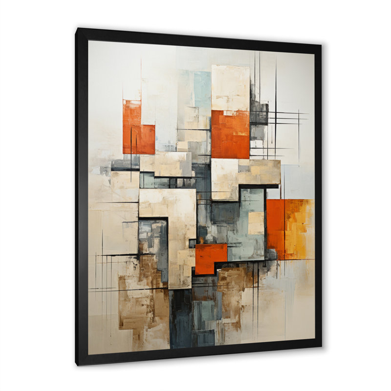 «Jaeliah Constructivism Construit Horizons VI», reproduction sur toile, H 40 po x l 30 po x P 1,5 po, Cadre photo noir