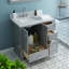 36 po X P 22 po P 35,4 po Meuble-lavabo H blanc avec plateau et lavabo blancs-1928365785