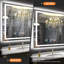 Miroir de salle de bain ultra lumineux à DEL à l'avant et à l'arrière avec miroir mural, verre trempé, 3 couleurs, intensité variable et antibuée, avec garantie UL, RoHS, ETL et 3 ans-1371871197-1371871168