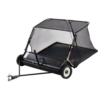 Tow-Behind Lawn Sweeper Leaf Yard Collector 12 cu.ft. Adjustable