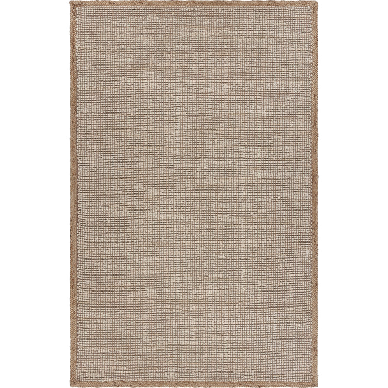Tapis brun clair / blanc cassé Circleville, Rectangle 5 pi x 7 pi 9 po