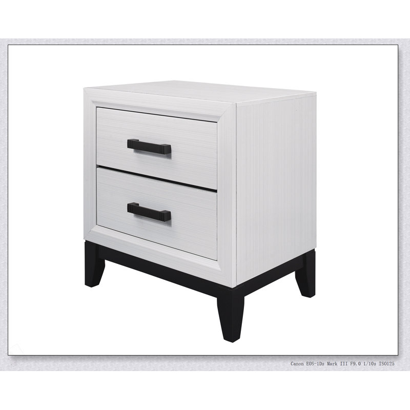 Table de chevet Mirage, Blanc/Noir