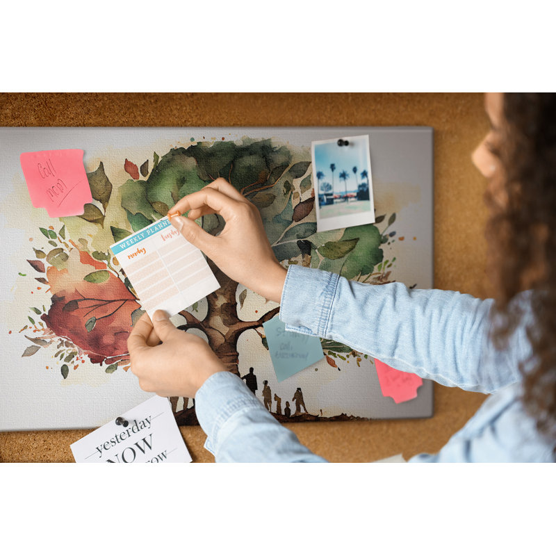 Wall Mounted cork board with print decorative wall notice boards decorative bulletin board ideas Family Tree