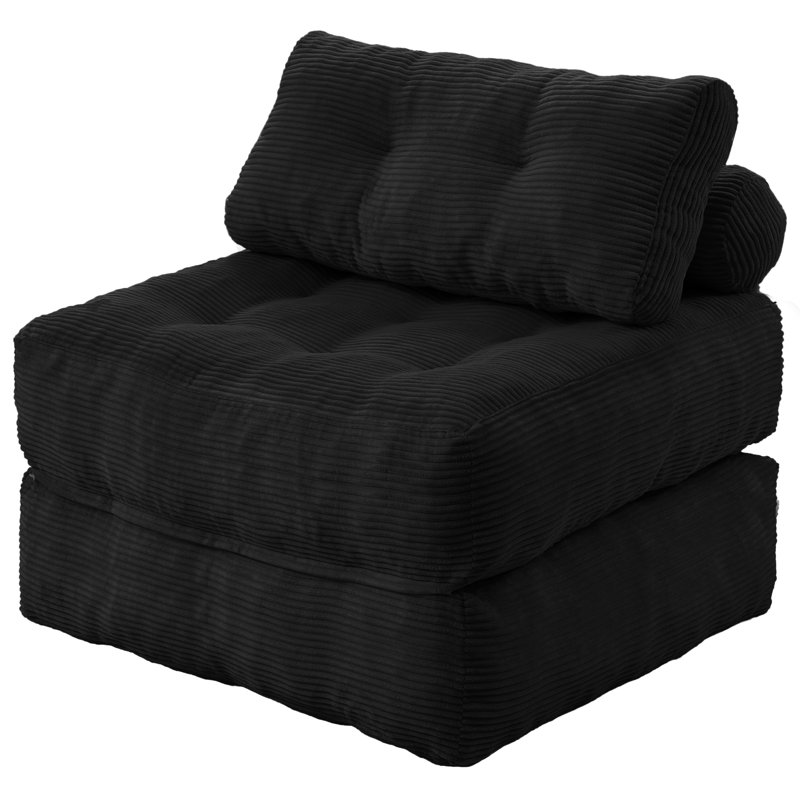 Canapé-lit pliant, canapé-lit convertible 4 en 1, canapé-lit pour salon de chambre à coucher, noir, Noir