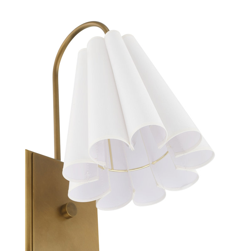Blithe 1 - Light Armed Sconce, Off-White, Coffee Brass
