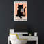 Black Cat Red Wine Classic Elegant Minimalist Cat Wall Art Print by WallChart Art Studio - Wrapped Canvas Print-1708774170