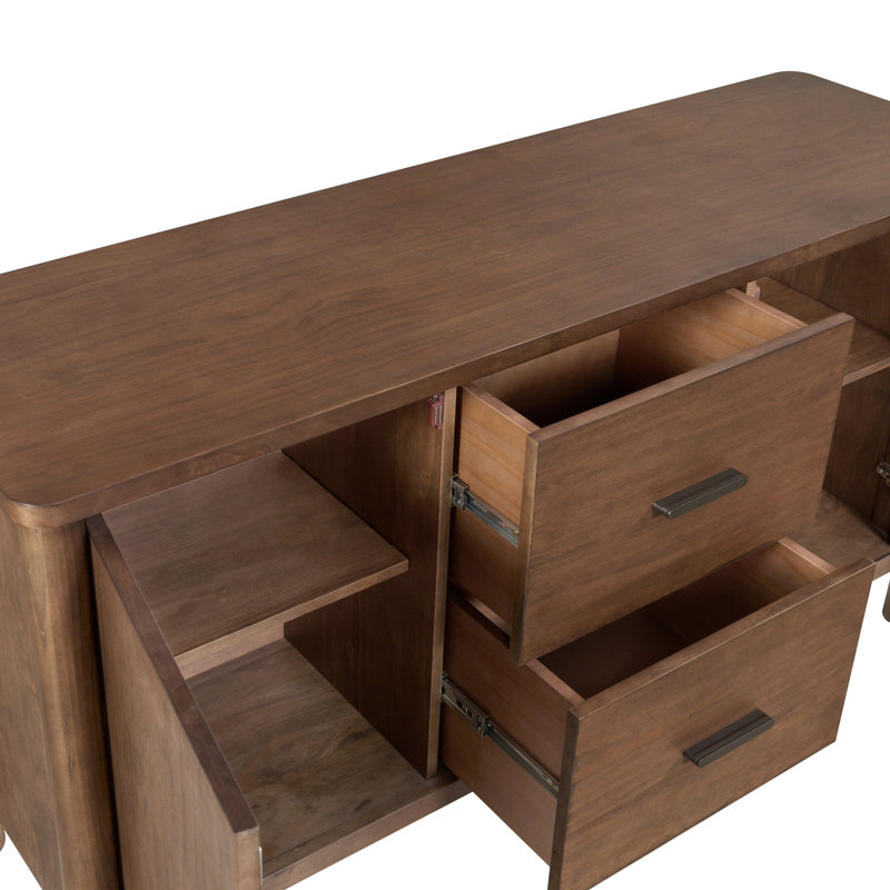 Cohle 60" Wide 2 Drawer Sideboard, Dark Walnut