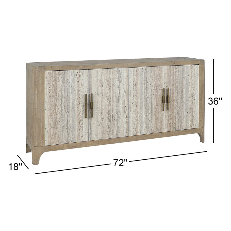 Buffet en bois récupéré 72 "Carley, Brun
