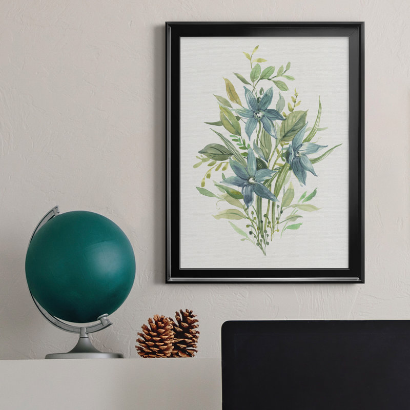 «Greenery I» - Peinture sur toile encadrée, Noir, H 18,5 po x l 24,5 po x P 1,5 po