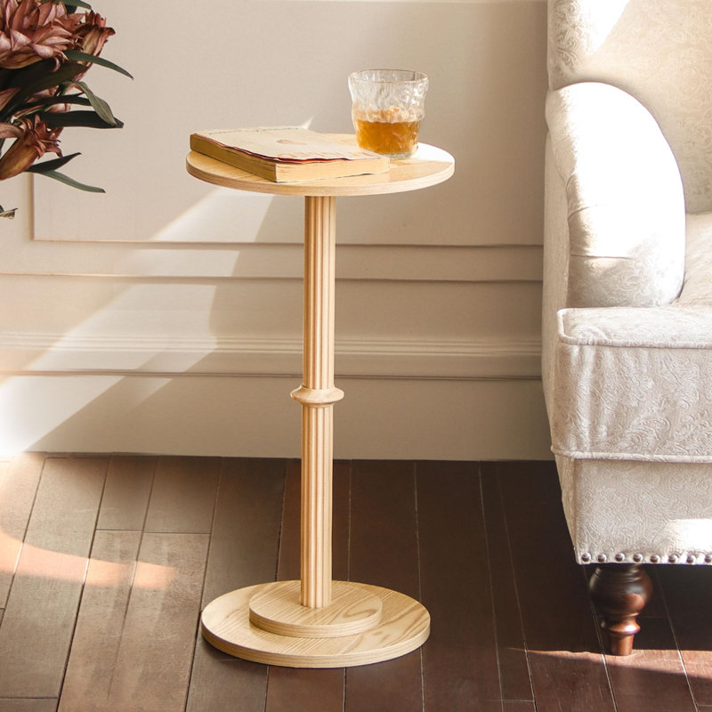 Table de bout moderne ronde, Naturel