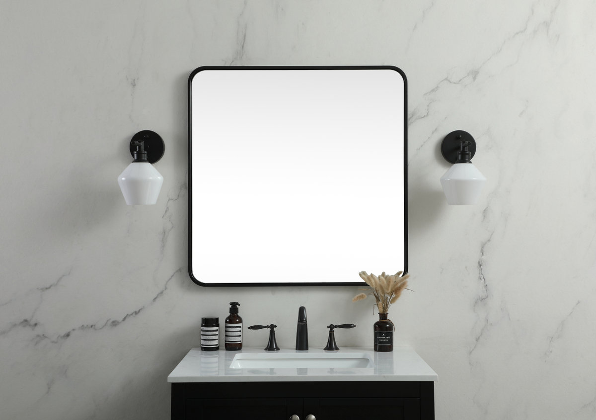 Wall Mirror, 30"  x 30" , Black
