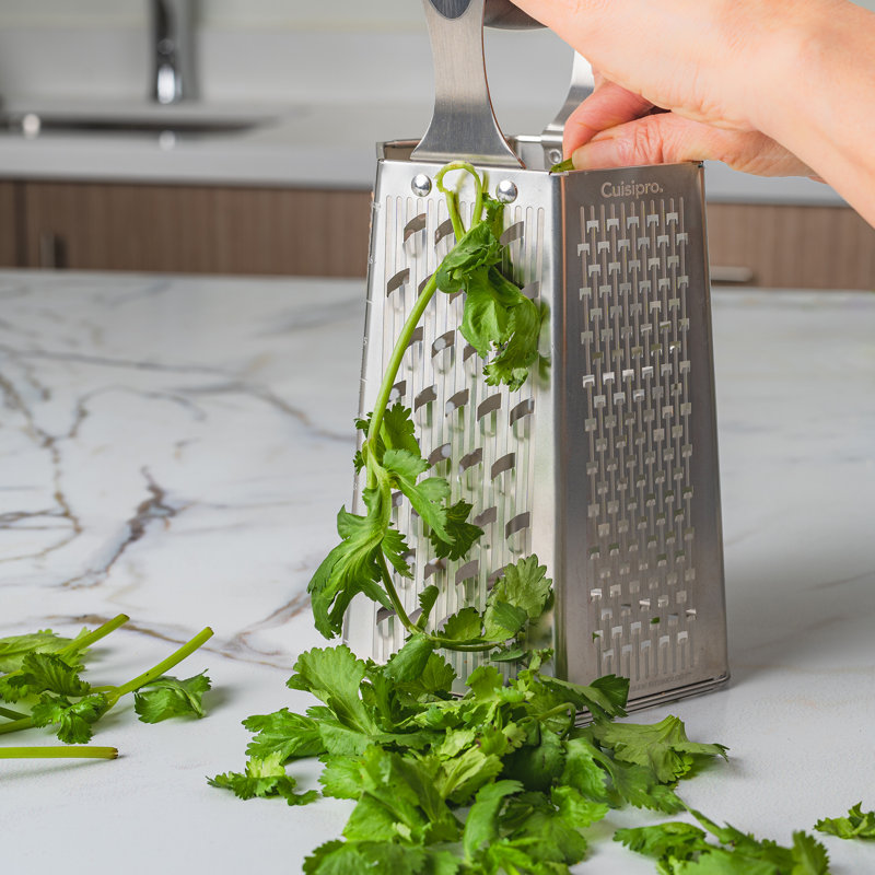 Cuisipro 6-Sided Box Grater, Sharp Stainless Steel, Non-Slip, Rust Resistant
