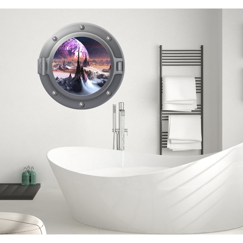 Adhésif décoratif hublot 3D, H 20 po x l 22 po