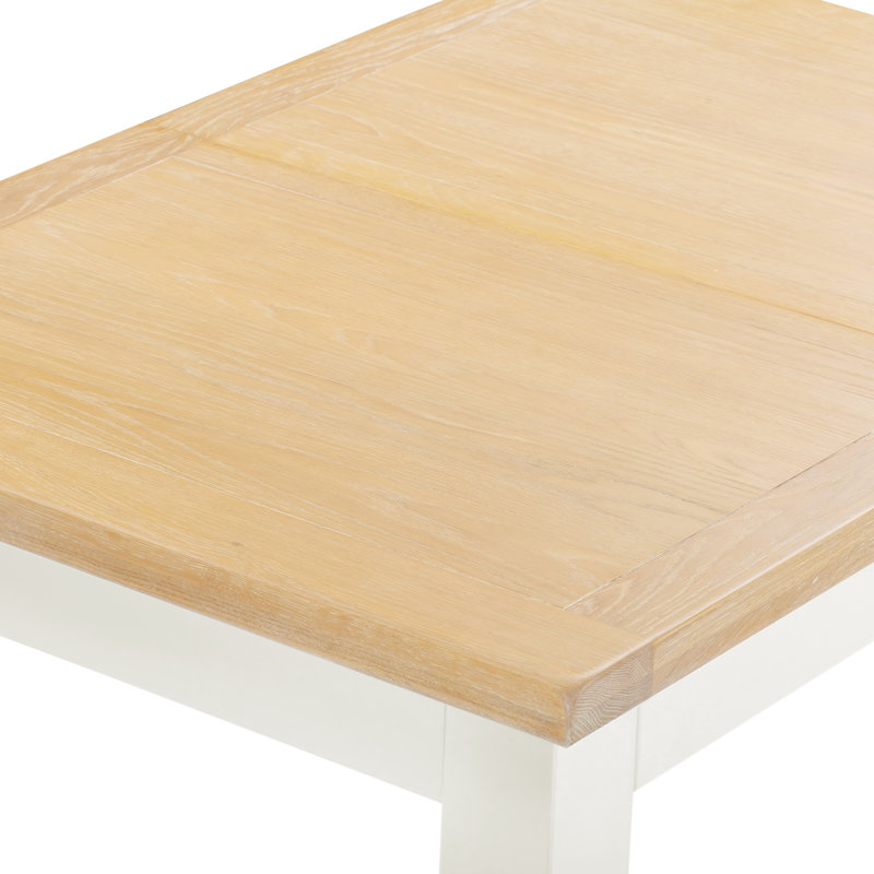 Windsor Extendable Oak Top Dining Table, Ivory